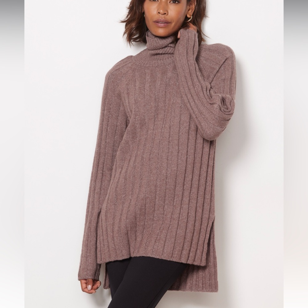 Sanctuary Ribbed Turtleneck Sweater Tunic Length - Picture 2 of 8